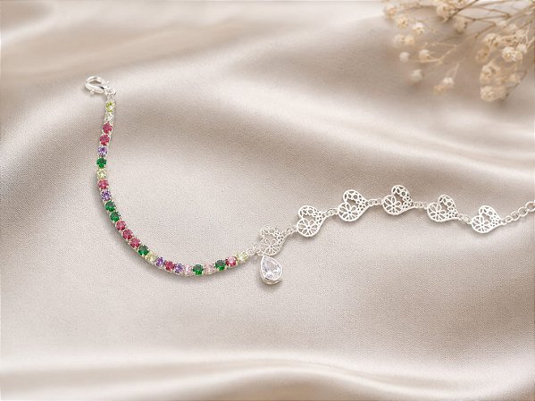 PULSEIRA MISTA RIVIERA COLORIDA 3X3 E CORAÇÕES REN