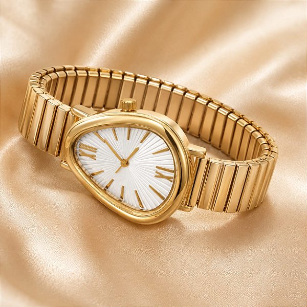 RELOGIO DOLUCK FORMA GOTA C/ PULSEIRA AJUSTAVEL