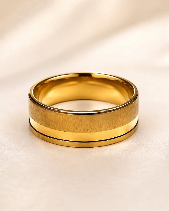 ALIANÇA DE COMPROMISSO AÇO / AÇO DOURADO