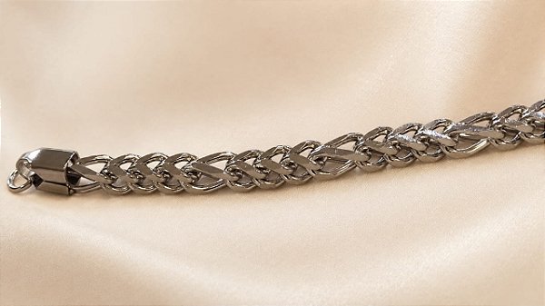 PULSEIRA MASCULINA DUPLADA 3X1 20CM AÇO