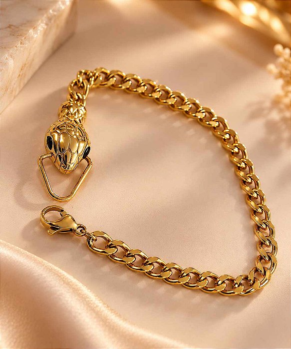 PULSEIRA ELOS E CABEÇA DE COBRA