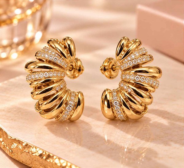 BRINCO ESTILO EAR CUFF LINHAS ORGANICAS LISAS E CR