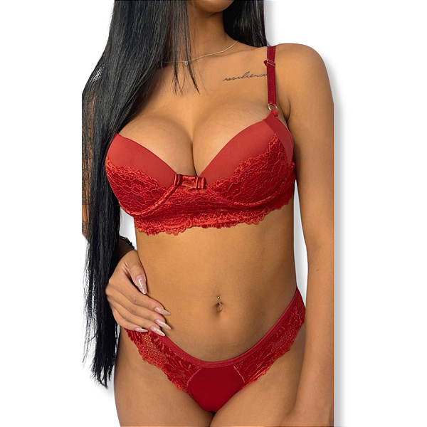 Lingerie Detalhes em Renda - Calcinha Fio Duplo