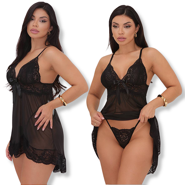 Camisola de Tule Encanto com Calcinha