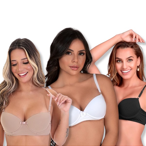 Kit com 5 Sutiã Liso