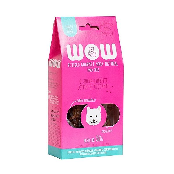 Petisco Natural Wow Pet Food De Lombinho Para Cães 50 G