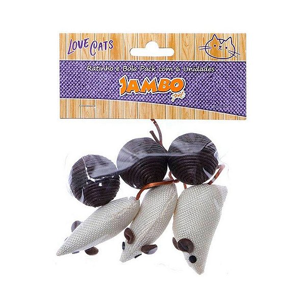 Ratinho E Bola Pack Com 6 Unidades