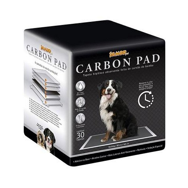 Tapete Higienico Com Carvão Ativado P/ Cães 30 Pcs - Jambo (Excelente Absorção E Redutor De Odor)