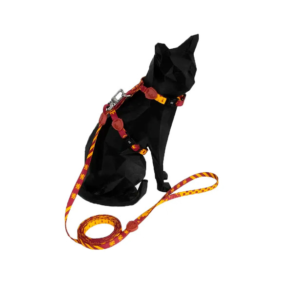 Peitoral com Guia para Gatos Harry Potter Grifinória FreeFaro P