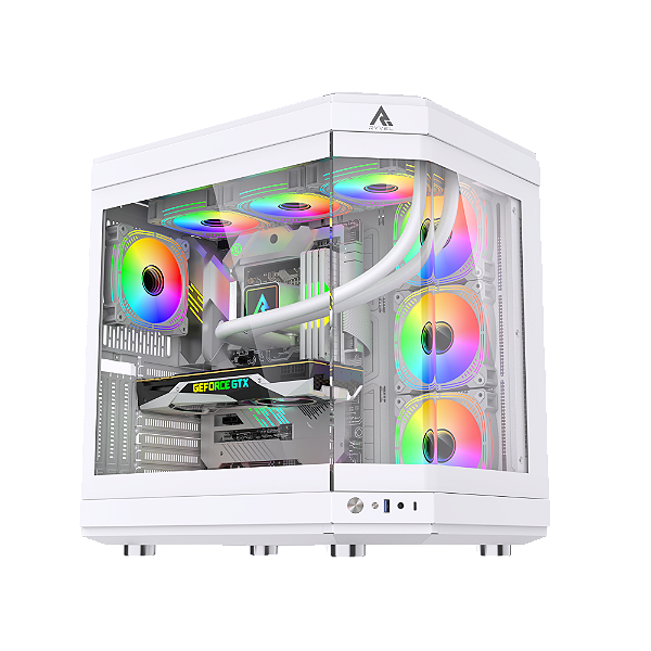 Gabinete Gamer Ryvel Hymir White 9x Fans ARGB RY-GB-HR-WT