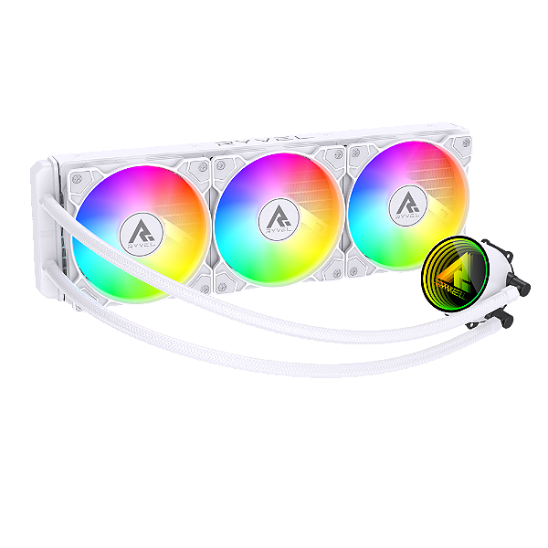 Water Cooler Ryvel Hidra Iluminação ARGB 360mm AMD e Intel Branco - RY-WC-HDR-WT