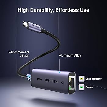 ADAPTADOR RJ45/USB-C. DIMENSÕES: 2.8 X 1.0 X 0.6 IN. (71 X 26 X 16.2MM). INTERFACE DE SAÍDA: 1 10/100/1000MBPS RJ45 PORT
