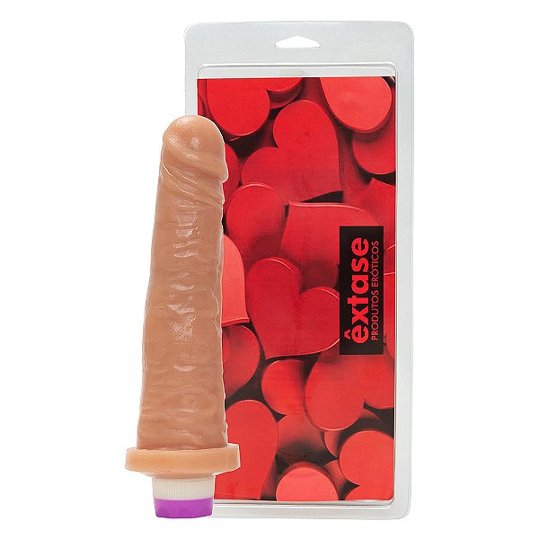 Pênis em Silicone com Vibrador VN14 - 20 x 4,5cm