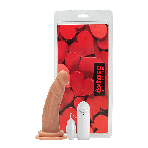Pênis em Silicone com Vibrador e Ventosa VVN13 - 16 x 3,4cm