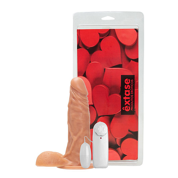 Pênis em Silicone com Vibrador e Ventosa VVN20 - 18,5 x 4,7cm