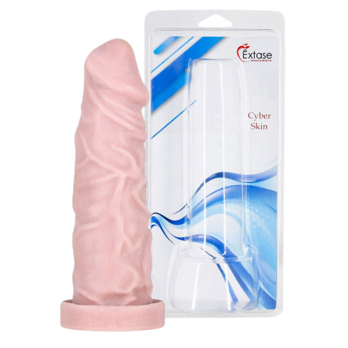 Capa Peniana Realística Expansora em Cyber Skin CC04 - 15,5 x 4,5cm
