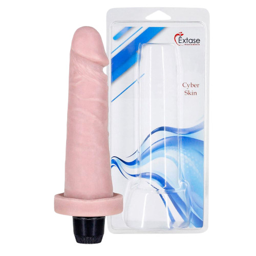 Pênis Realístico em CyberSKin com Vibro CV05 - 16,5 x 3,5cm
