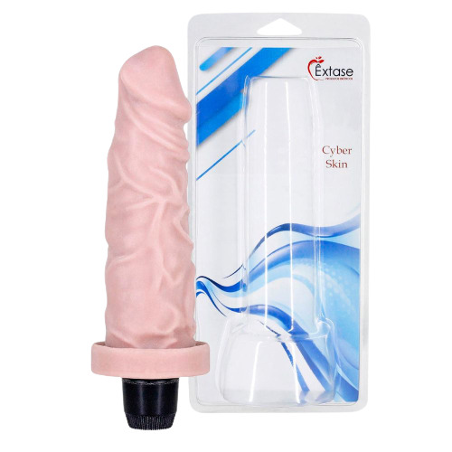 Pênis Realístico em CyberSKin com Vibro CV04 - 15,5 x 4,5cm