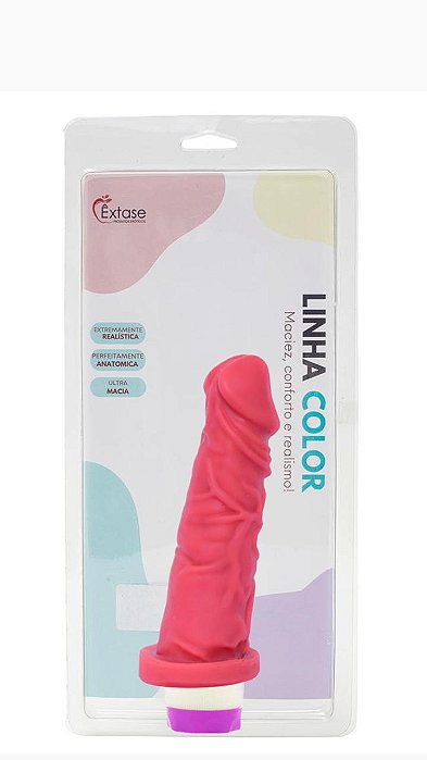 Pênis em Silicone Collors com Vibrador VPC04 - 15,4 x 4cm