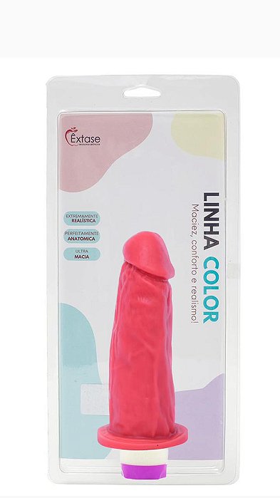 Pênis em Silicone Collors com Vibrador VPC07 - 16,5 x 4,5cm
