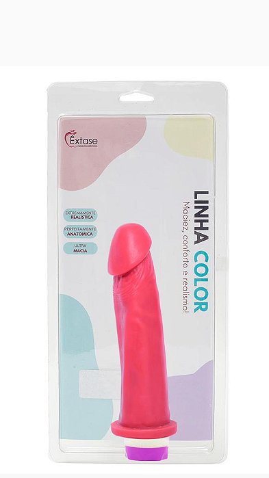 Pênis em Silicone Collors com Vibrador VPC08 - 20 x 5cm