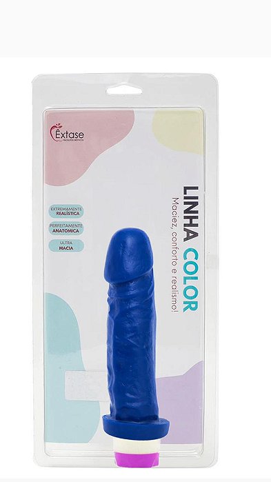 Pênis em Silicone Collors com Vibrador VPC10 - 17,5 x 4,2cm