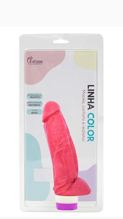 Pênis em Silicone Collors com Vibrador VPC17 - 16,5 x 4,5cm