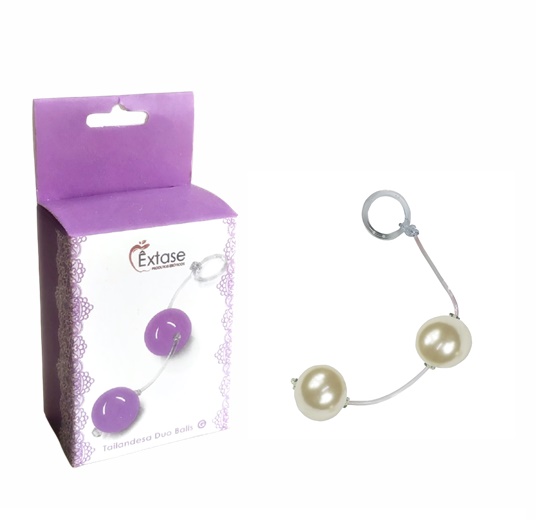 Colar Tailandês Duo Balls com 2 Esferas GG Perolizada - 3cm