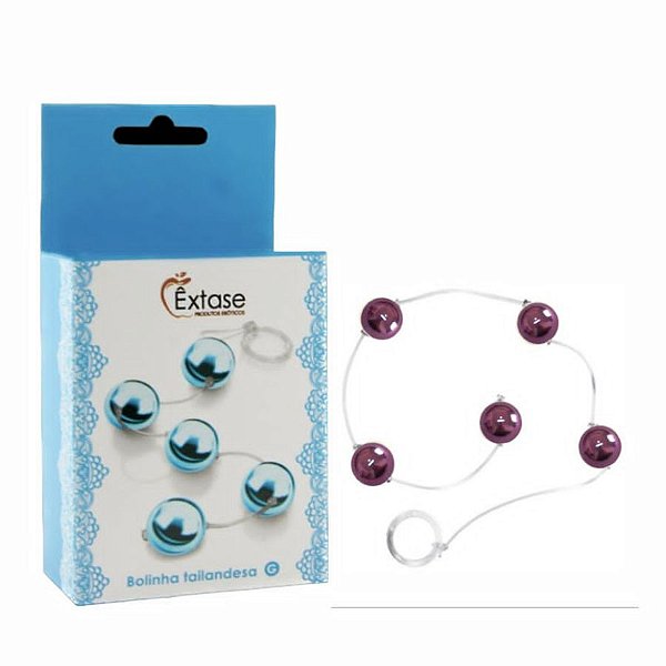 Colar Tailandês com 5 Esferas Metalizadas - 2cm