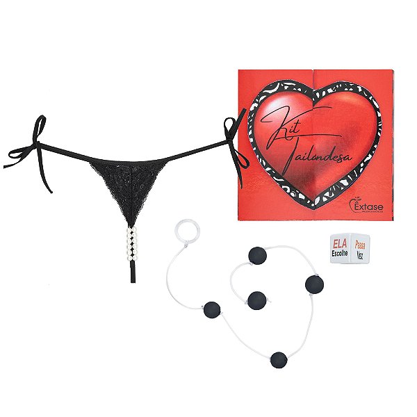 Kit Anel Coração Preto