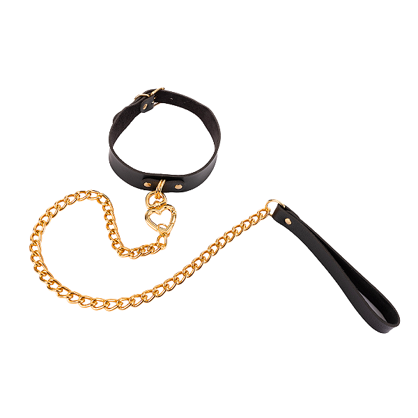 Gargantilha Coração Gold com Guia Corrente