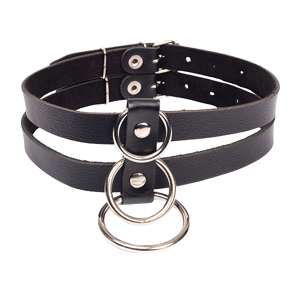 Gargantilha Submissa com Três Argolas