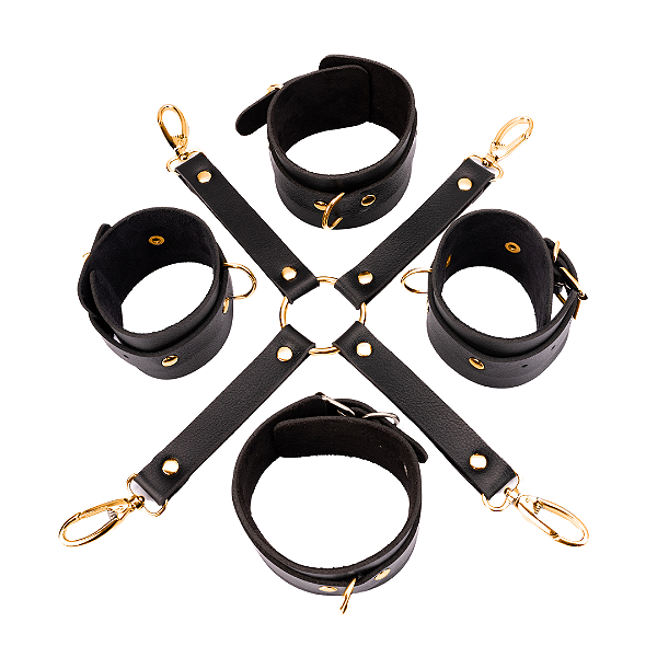 Kit Separador em X GOLD com Algemas e Tornozeleiras
