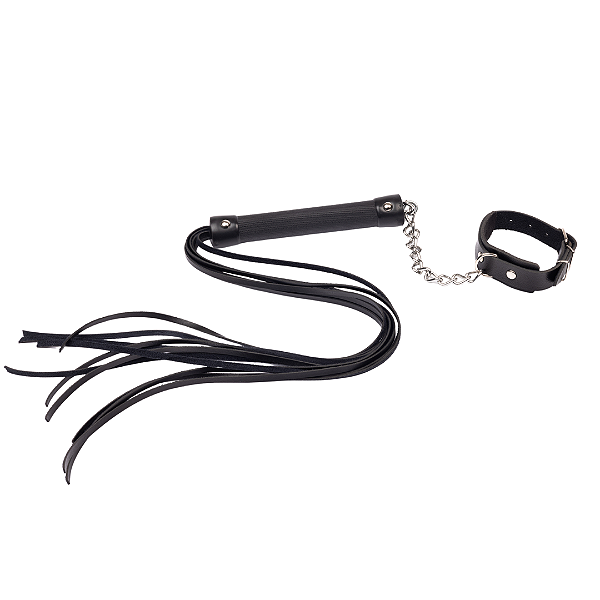 Chicote Flogger Pro com Tiras de 50cm + Bracelete Ajustável
