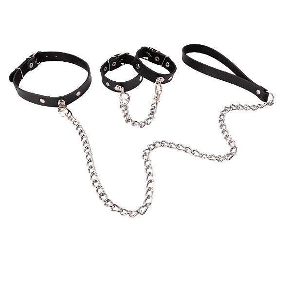 Kit Gargantilha + Bracelete com Corrente Guia de 50cm