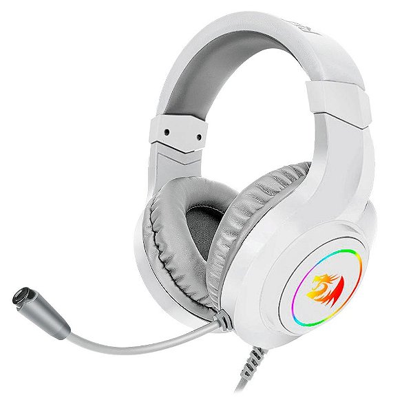 Headset Gamer Redragon Hylas Lunar RGB Drivers 50mm P2 Branco