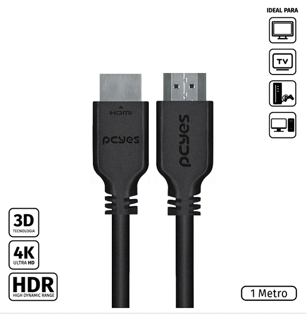 Cabo Hdmi 2.0 Macho 1 Metro - Phm20-1 - Pcyes