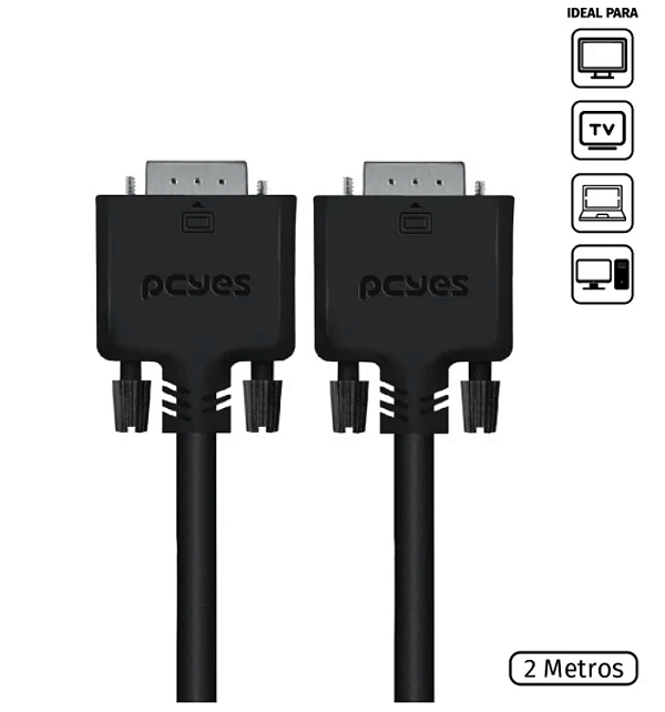 Cabo Vga 15 Pinos Macho 2M - Pvm15-2 - Pcyes