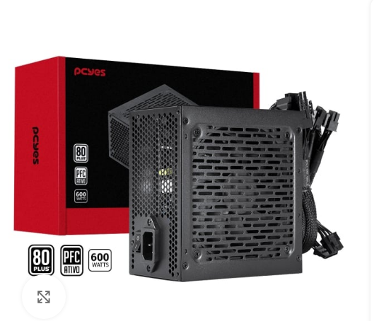 FONTE ATX 750W PCYES ELECTRO PFC ATIVO 80 PLUS BRONZE ELECV2PTO750W PRETO