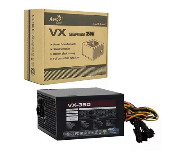 FONTE ATX 350W AEROCOOL VX-350 BIVOLT CHAVEADA MANUALMENTE