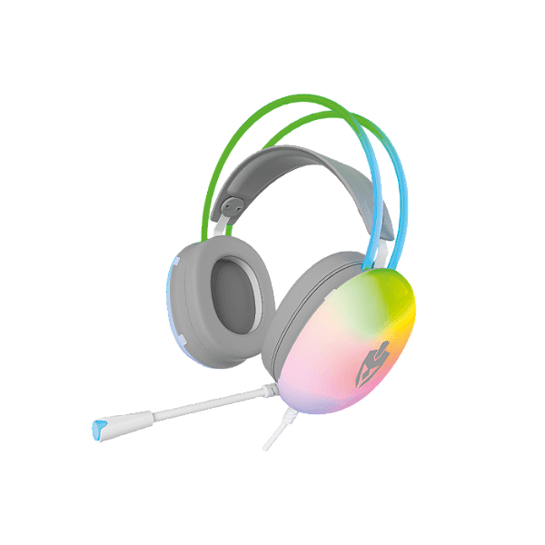 FONE OUVIDO EVOLUT EG309 HEADSET GAMER LUMINI TRANSP. 50MM LED RAINDBOW
