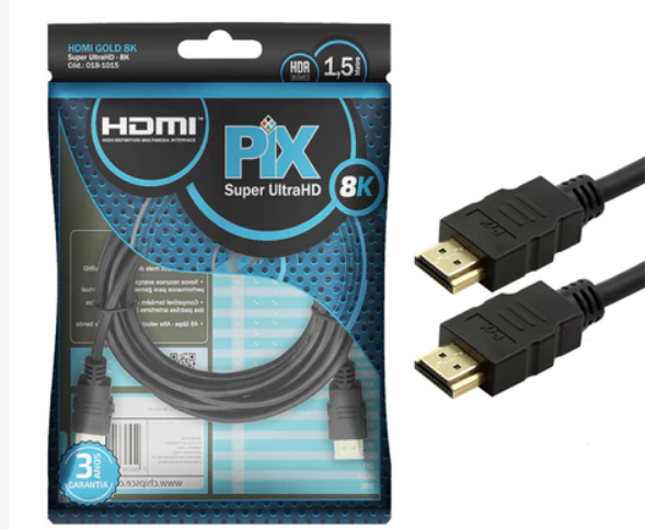 Cabo Hdmi 1,5 Metros 8k 120hz 3d Ultrahd