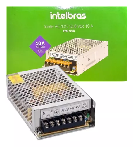 Fonte Gradeada 12v 10a Cameras Segurança Intelbras Efm1210