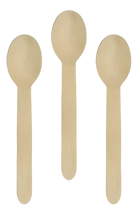 Kit Talher Colheres de Madeira 14cm 50UN