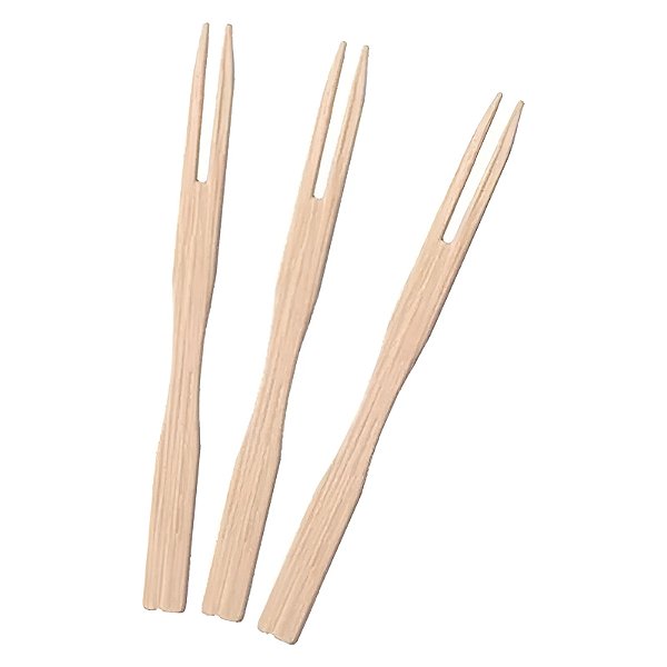 Kit de Minigarfos de 2 Dentes de Madeira 9cm 50UN
