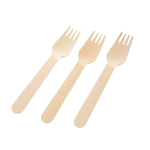 Garfos de Madeira 16cm 50un Descartável Refeição