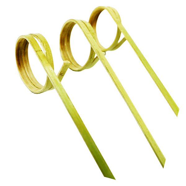 Palito para Petisco de Bambu Descartável Nó 9cm 50un