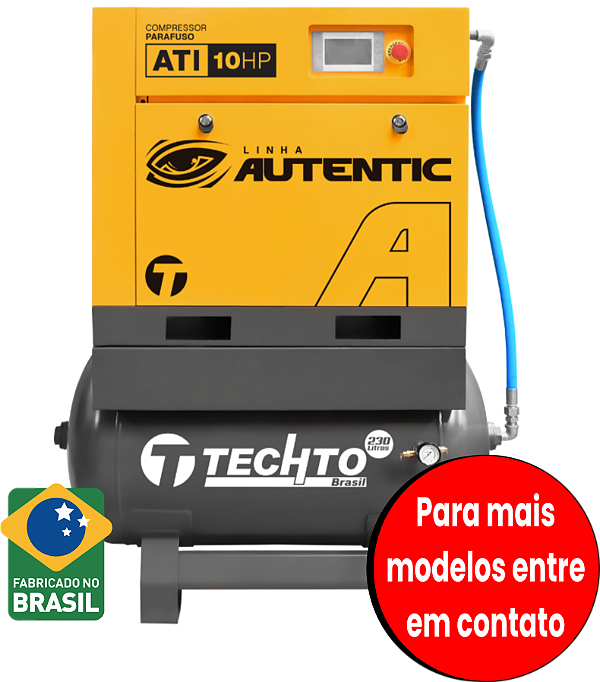 Compressor de Parafuso 10 hp 10bar – 220V - Techto Autentic ATi 10HP - RCH