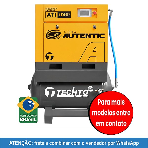 Compressor de Parafuso 10 hp 10bar – 220V - Techto Autentic ATi 10HP - RCH