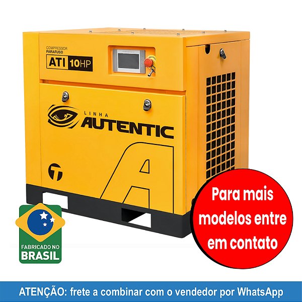 Compressor de Parafuso 10 hp 10bar – 220V - Techto Autentic ATi 10HP